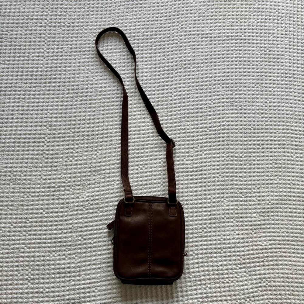 Fossil Vintage Dark Brown Pebbled Leather Crossbody Bag Purse - Picture 6 of 7